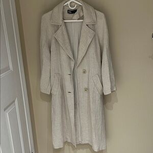 Zara Light Gray Trench Coat/Long jacket Size US S